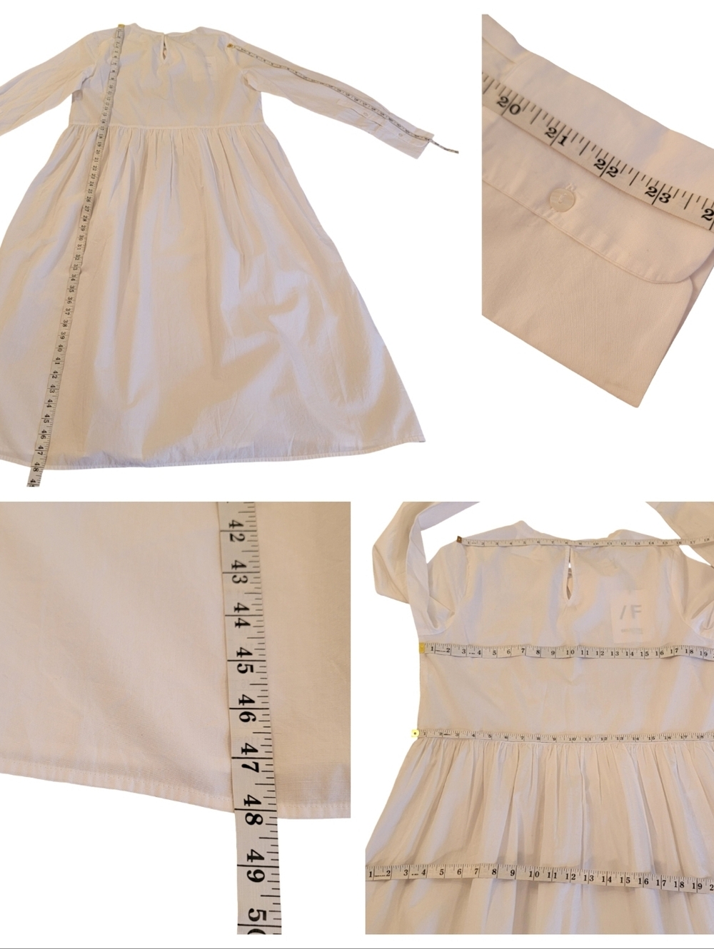 NWT Selected Femme White Mirabella Midi Dress Organic Cotton Size 40 (US 10) - Picture 14 of 16